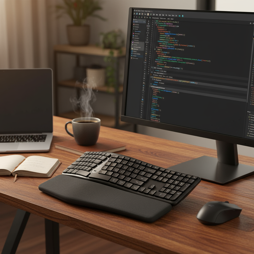 The ErgoFlow Keyboard (Palm Rest Included)