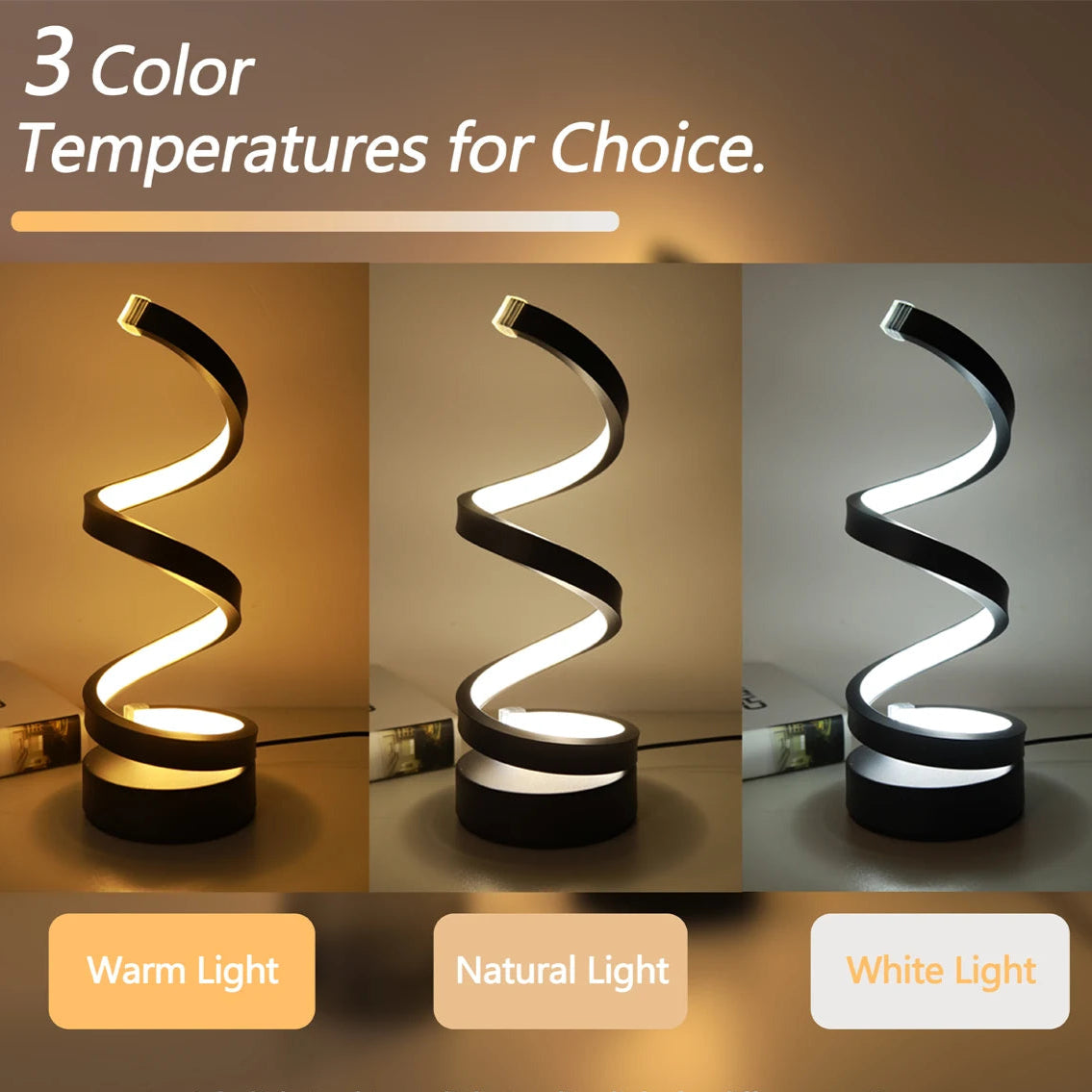 Dimmable Spiral LED Desk Lamp