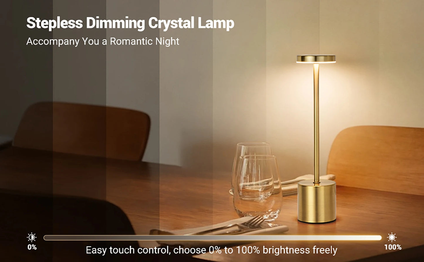 LED Rechargeable Touch Metal Table Lamp