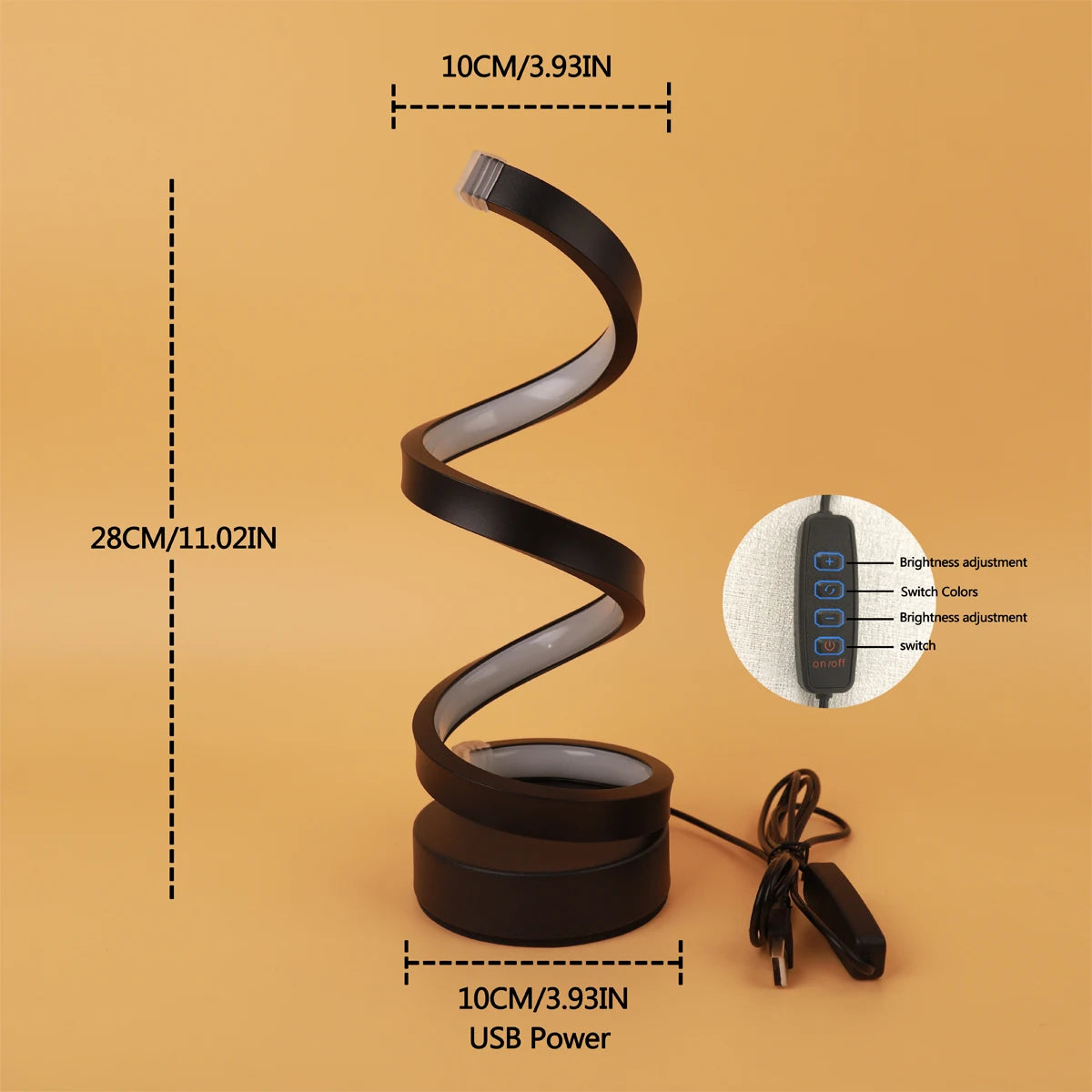 Dimmable Spiral LED Desk Lamp