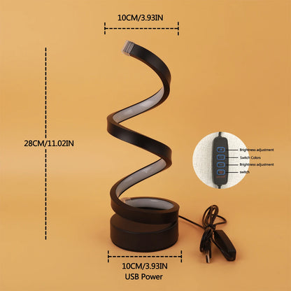 Dimmable Spiral LED Desk Lamp