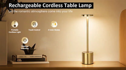 LED Rechargeable Touch Metal Table Lamp