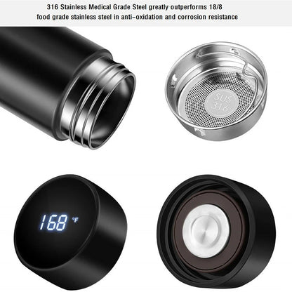 Stainless Steel Thermos Bottle with Digital Temperature Display
