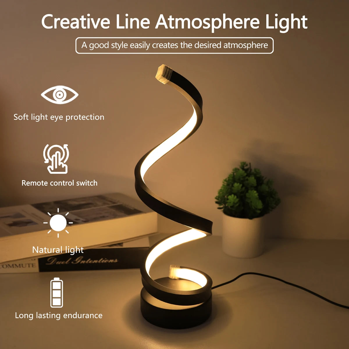 Dimmable Spiral LED Desk Lamp
