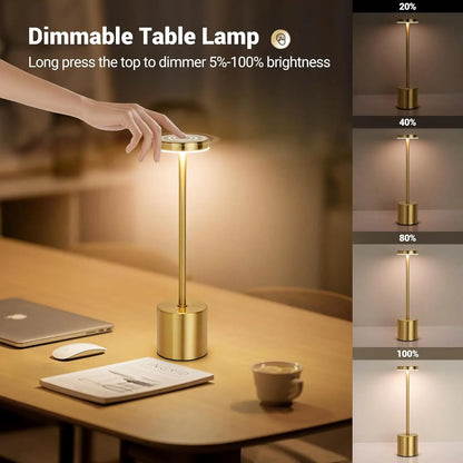LED Rechargeable Touch Metal Table Lamp