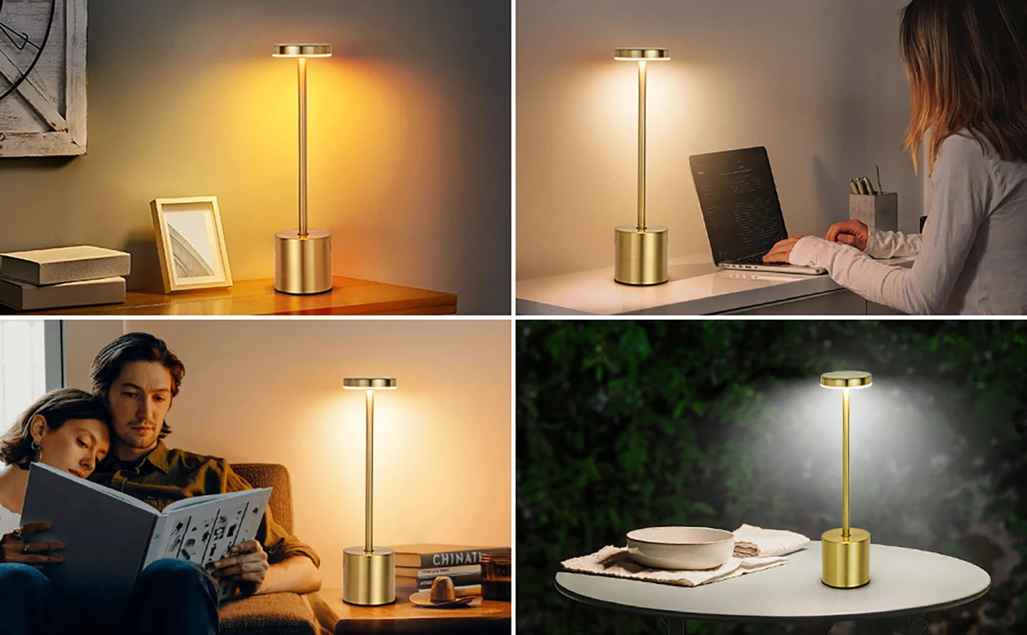 LED Rechargeable Touch Metal Table Lamp