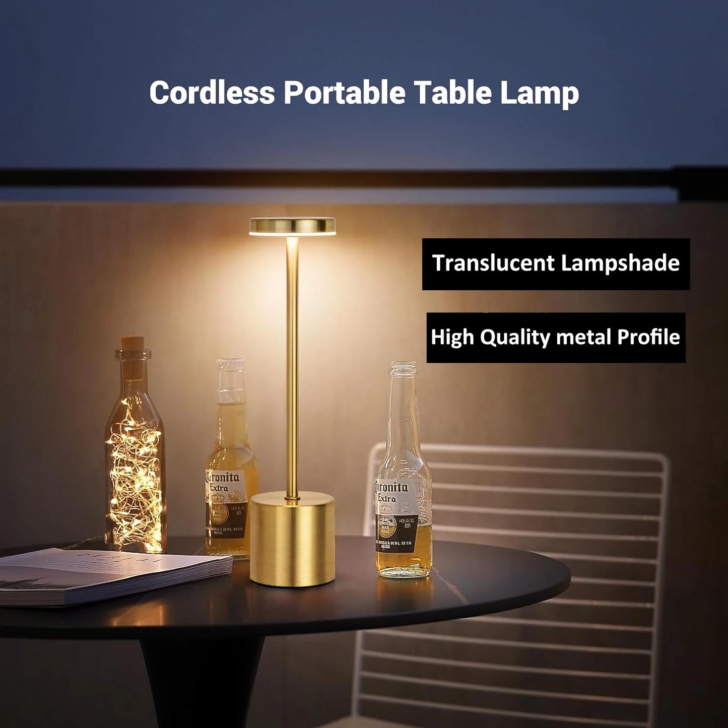 LED Rechargeable Touch Metal Table Lamp