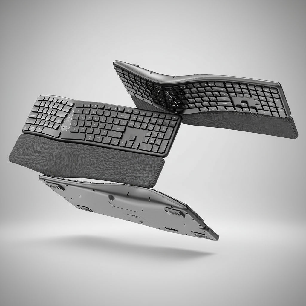 The ErgoFlow Keyboard (Palm Rest Included)